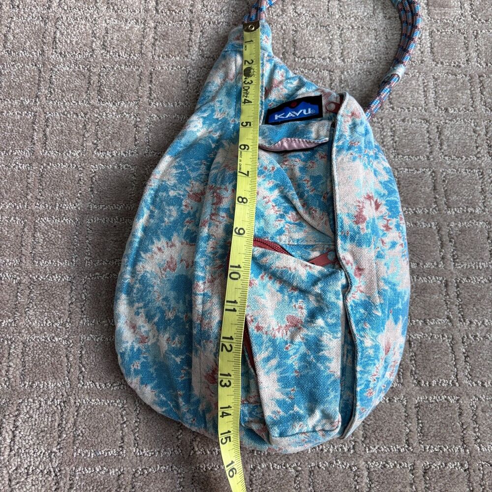 Kavu Mini Rope Bag Sling Medium-size Backpack Blue Ink Burst Hike Camp Outdoors - Picture 8 of 8
